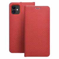 LUNA Book Carbon viedtālruņa apvalks sarkans
