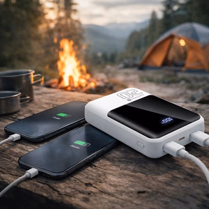 Ārējā baterija 20 000mAh, 2x USB, 1x USB-C 22,5W, QC4+, LCD ekrāns, balta