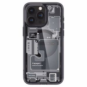 Spigen Ultra Hybrid Mag apvalks viedtālrunim iPhone 15 Pro ar MagSafe - tumši pelēks (Zero One Pattern)