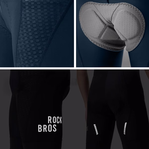 Rockbros YDDK009 vīriešu riteņbraukšanas šorti ar lencēm un polsterējumu, XL izmērs, tumši zili
