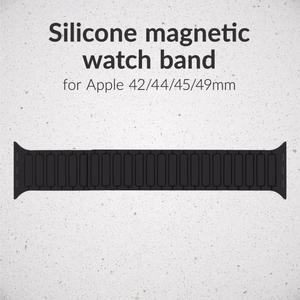 Mobilize silikona pulksteņa siksniņa - magnētiska - Apple 42/44/45/49mm - melna