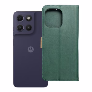 Atlokāmais maciņš Motorola G17 Split Book, zaļš un zeltains