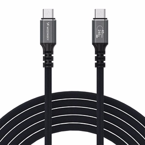 Wozinsky WPS-UY42S USB-C Thunderbolt 4 kabelis 240W 2m 4K - melns
