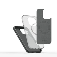 Tech-Protect Silikona PU Magnētiskais iPhone 16 Pro apvalks - pelēks