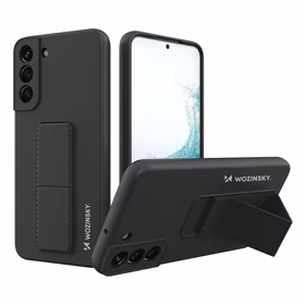 Wozinsky Kickstand Case silikona viedtālruņa apvalks ar statīvu Samsung Galaxy S22+ melns