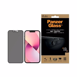 PanzerGlass E2E Microfracture rūdīts stikls iPhone 13 Mini CamSlider privātuma antibakteriāls melns