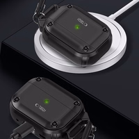 Tech-Protect Rough Hook viedtālruņa apvalks ar karabīni Apple AirPods Pro 1 / 2 - melns