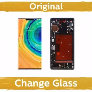 LCD displejs saderīgs ar Huawei Mate 30 Pro ar rāmi / melns / (atjaunots: Ķīna)