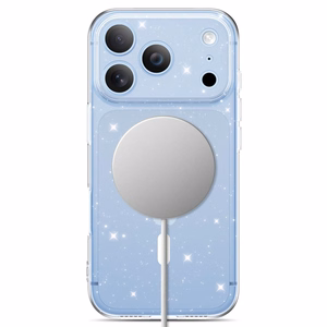 Tech-Protect FlexAir MagSafe maciņš, paredzēts iPhone 17 Pro / 18 Pro, caurspīdīgs ar mirdzumiem