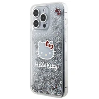 Hello Kitty šķidrā spīduma piekariņi Kitty Head viedtālruņa apvalks iPhone 15 Pro Max - sudraba