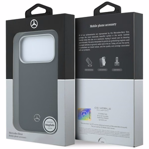 Mercedes ādas MagSafe maciņš iPhone 17 Pro Max koka efekts - melns