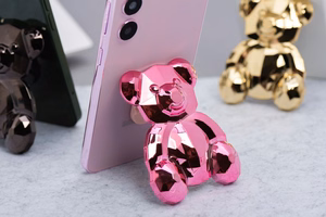 Lipīgs tālruņa statīvs BEAR - rozā