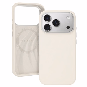 Liavec Silky maciņš ar metāla kameras rāmi priekš Iphone 17 Pro Max bēšs