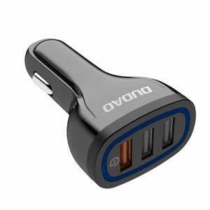 Automašīnas lādētājs Dudao R7S QC3.0 Quick Charge 18W melns (porti: 3xUSB)