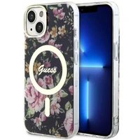 Guess GUHMP14MHCFWSK iPhone 14 Plus 6.7" melns/melns cietais apvalks Zieds Magnētiskais