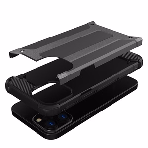 Hybrid Armor viedtālruņa apvalks iPhone 14 Pro Max bruņots hibrīda apvalks melns