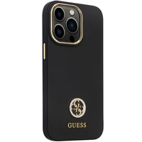 Guess GUHCP13XM4DGPK iPhone 13 Pro Max 6.7" melns/melns hardcase Silicone Logo Strass 4G