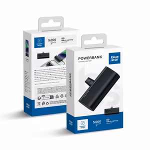 Внешний аккумулятор Blue Star W0556P 2,1A 5000 mAh со встроенным коннектором Lightning чёрный