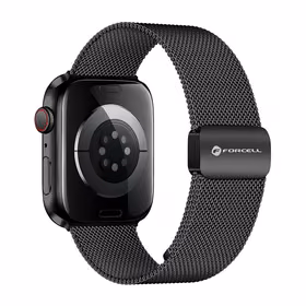 FORCELL F-DESIGN FA14 magnētiskā nerūsējošā tērauda siksniņa APPLE pulkstenim 42 / 44 / 45 / 49 mm melna