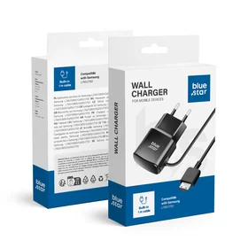 BLUE STAR lādētājs ceļojumiem 1A 5W paredzēts SAMSUNG L760 / G800 / G600 / J750 TFK-TC-1100B melns