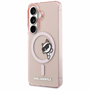 Karl Lagerfeld maciņš IML Peekaboo Choupette MagSafe priekš Samsung Galaxy S26 rozā