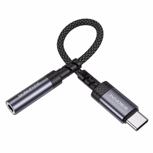 Borofone Adapteris BV24 Graceful - C tipa savienotājs ar 3,5 mm jack ligzdu - pelēks