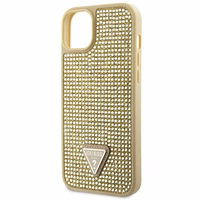 GUESS apvalks IPHONE 13 / 14 / 15 GUHCP14SHDGTPD (Rhinestone trīsstūris) zelta