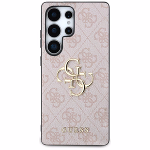 Guess Big 4G Logo Classic Logo viedtālruņa apvalks Samsung Galaxy S25 Ultra rozā