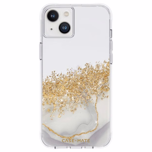 Case-Mate Karat Marble balta marmora raksta vāciņš ar zelta folijas akcentiem iPhone 14 Plus