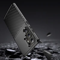 Thunder viedtālruņa apvalks Samsung Galaxy S25 Ultra silikona bruņots apvalks - melns