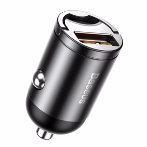 Baseus Tiny Star mini gudrais USB automašīnas lādētājs 30W Quick Charge 3.0 pelēks (VCHX-A0G)