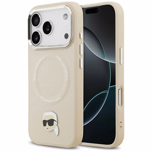 Karl Lagerfeld Karl Pin Magnētiskais viedtālruņa apvalks iPhone 17 Pro - Bēšs
