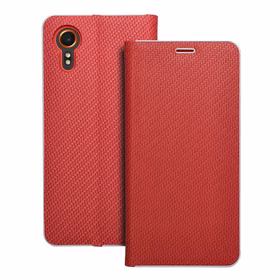 Viedtālruņa apvalks LUNA Book Carbon priekš SAMSUNG Xcover 7 sarkans