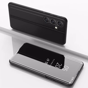 Viedtālruņa apvalks Clear View Samsung Galaxy S25 ar vāciņu - melns
