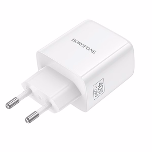 Borofone BN33 Fuente GaN USB-C tīkla lādētājs QC3.0 PD 40W balts