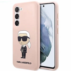 Karl Lagerfeld KLHCS23MSNIKBCP S23+ S916 cietais apvalks rozā/rozā Silikona Ikonik