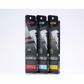 USB Kabelis Remax "Armor" RC-067 Sarkans 2in1 "MicroUSB / Lightning" 100cm