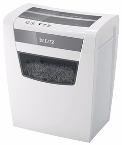 Leitz IQ Home Office P-4 dokumentu smalcinātājs ar daļiņu griezumu, 22 cm, balts