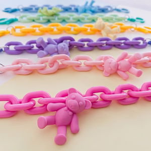 Color Chain (virve) krāsaina ķēde telefona turētājs kulons mugursomai makai dzeltena