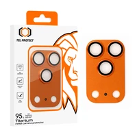 Tempered stikls Tel Protect 95% AR+AF Full Metal kameras aizsargs on camera for Iphone 17 Pro oranžs (camera island)