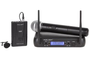 WR-358LD 2 kanālu VHF bezvadu mikrofonu komplekts, rokas un piespraužamais mikrofons