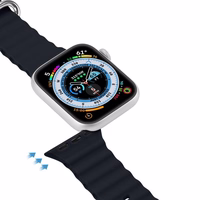 DUX DUCIS siksniņa OCEAN WAVE silikona Apple Watch 42 / 44 / 45 mm grafīta
