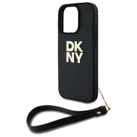 DKNY Wrist Strap Stock Logo viedtālruņa apvalks iPhone 16 Pro Max - melns