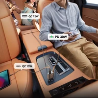 Joyroom JR-CCL07 3 vienā automašīnas lādētājs ar iebūvētu izbīdāmu kabeli - tumši pelēks