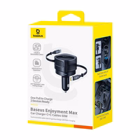 Baseus Enjoyment Max automašīnas lādētājs ar USB-C+USB-C kabeļiem 60W melns