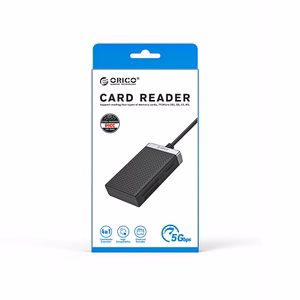 Orico CL4D-A3 atmiņas karšu lasītājs USB-A 3.0, SD/microSD/CF/MS, 5 Gbps – melns ar sudraba krāsu