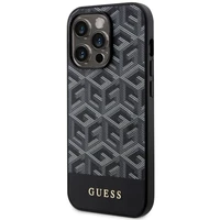 Guess GUHMP14LHGCFSEK iPhone 14 Pro 6.1" melns/melns cietais apvalks GCube Svītras MagSafe