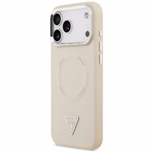 Guess Triangle Logo MagSafe Maciņš for iPhone 17 Pro - bēšs