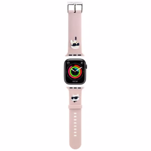 KARL LAGERFELD РЕМЕШОК KLAWMSLKCNP APPLE WATCH 38/40/41MM розовый/розовый РЕМЕШОК 3D RUBBER KARL&CHOUPETTE HEADS