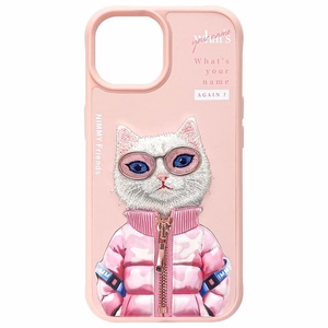 Nimmy Cool&Cute 2.0 kaķa apvalks iPhone 15 - rozā